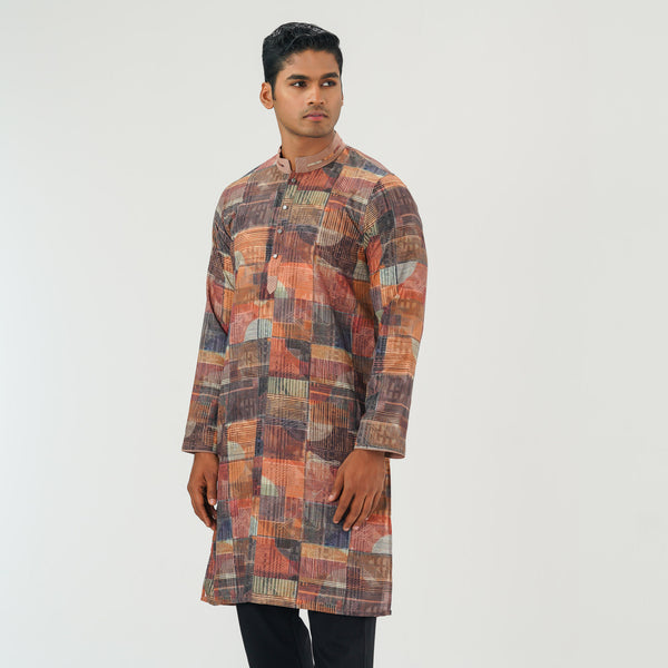 Mens Basic Panjabi Multicolor