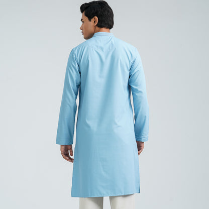 Men’s Sky Blue Embroidered Panjabi