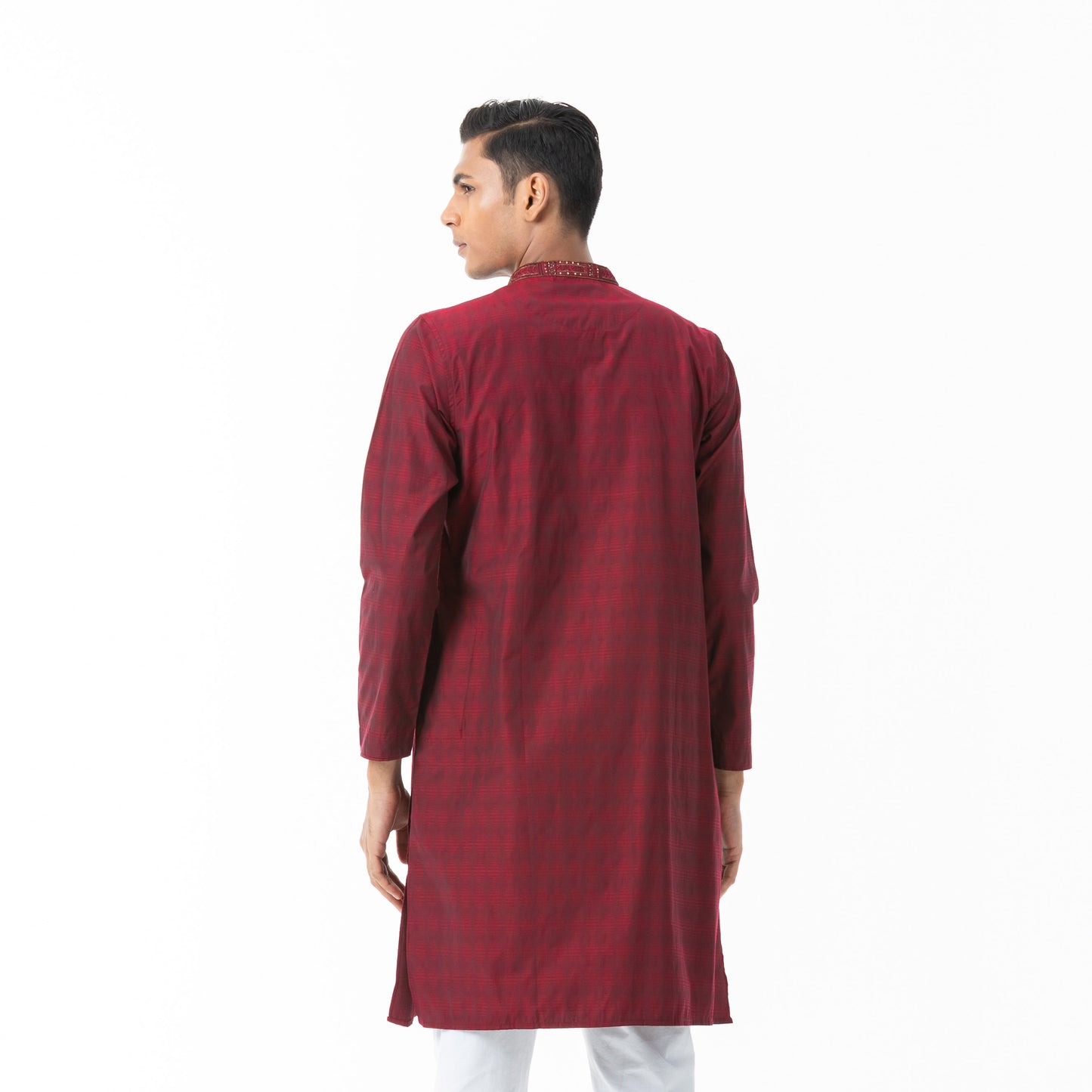 Mens Maroon Karchupi Panjabi