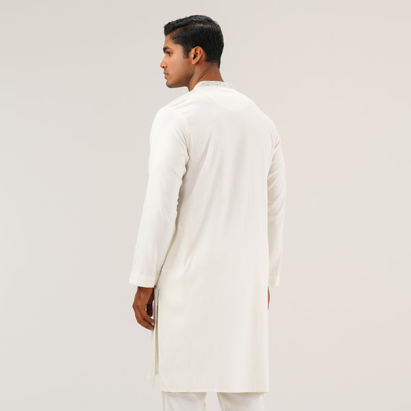 Mens White Karchupi Panjabi