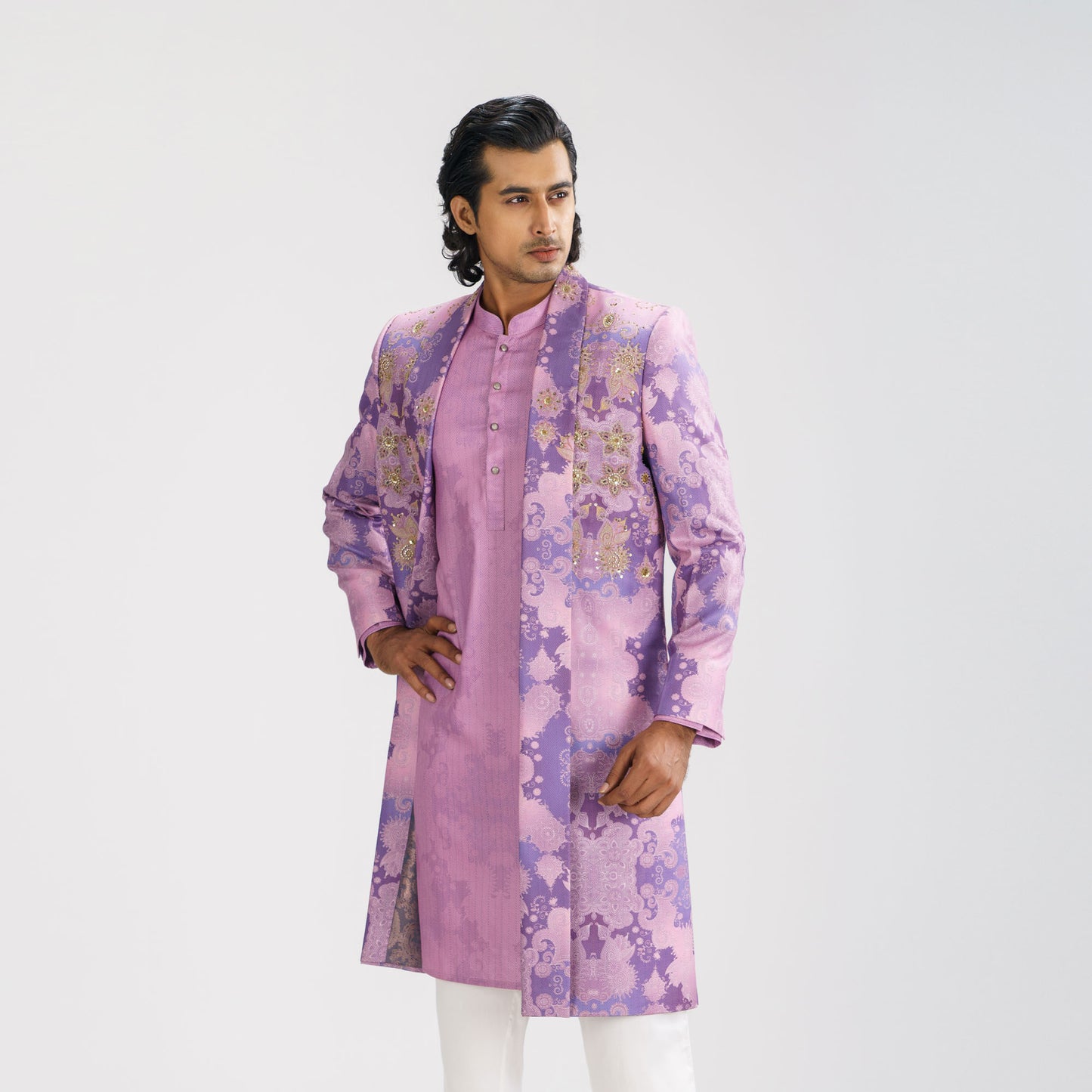 Mens Dusty Rose Sherwani