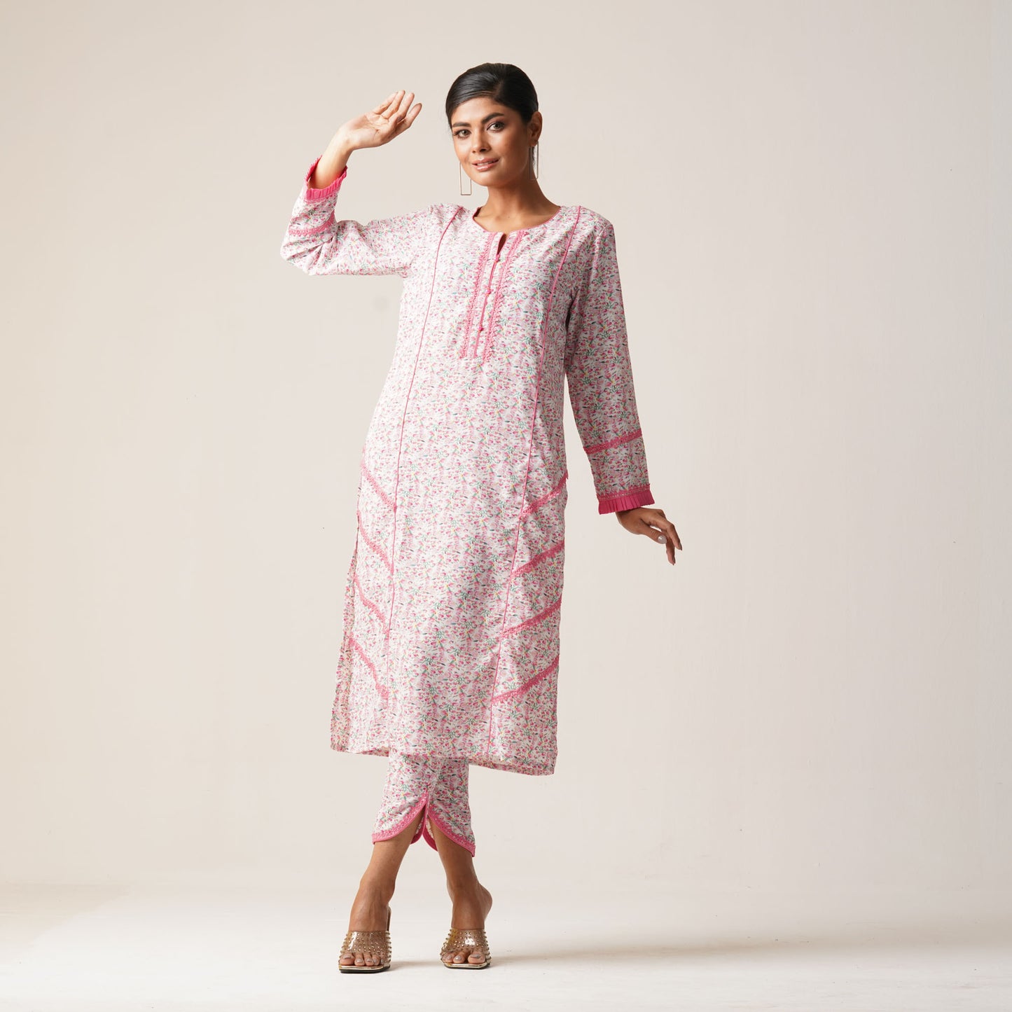 Womens Ethnic 2Pcs-Pink Print