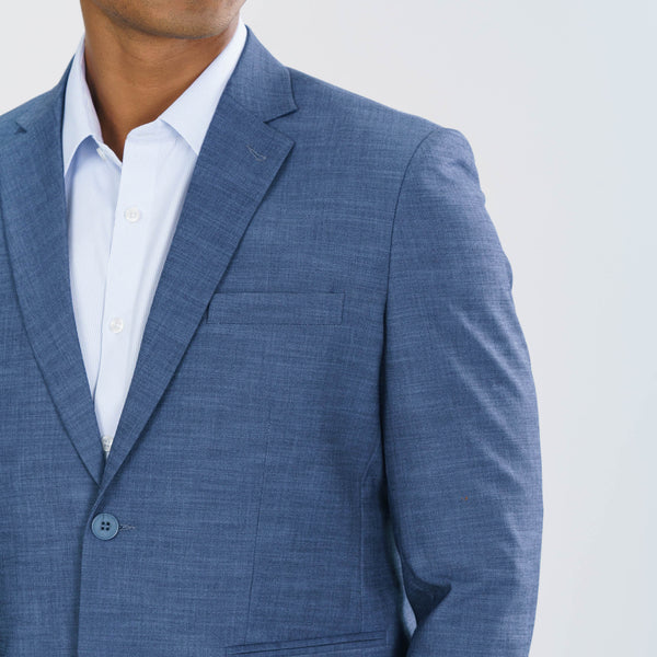 Mens Charcoal Blue Casual Blazer