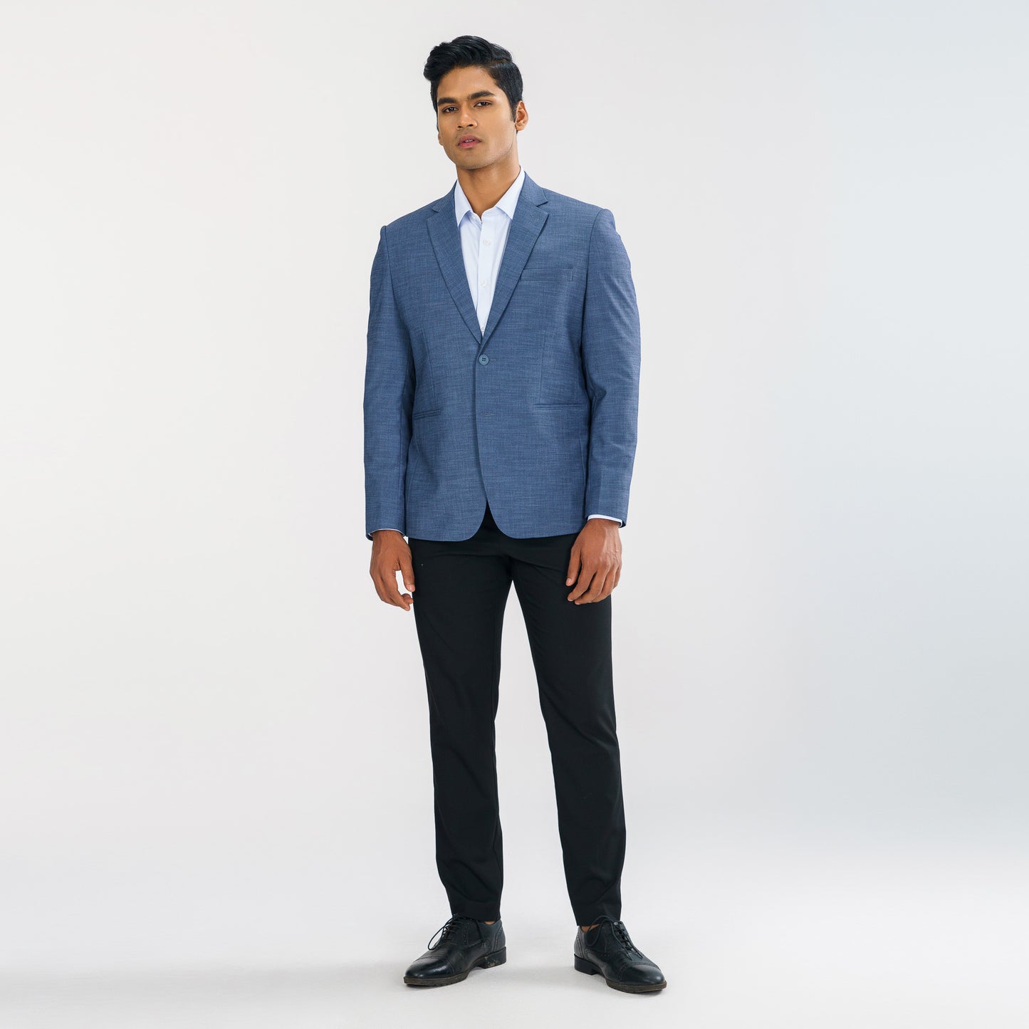 Mens Charcoal Blue Casual Blazer