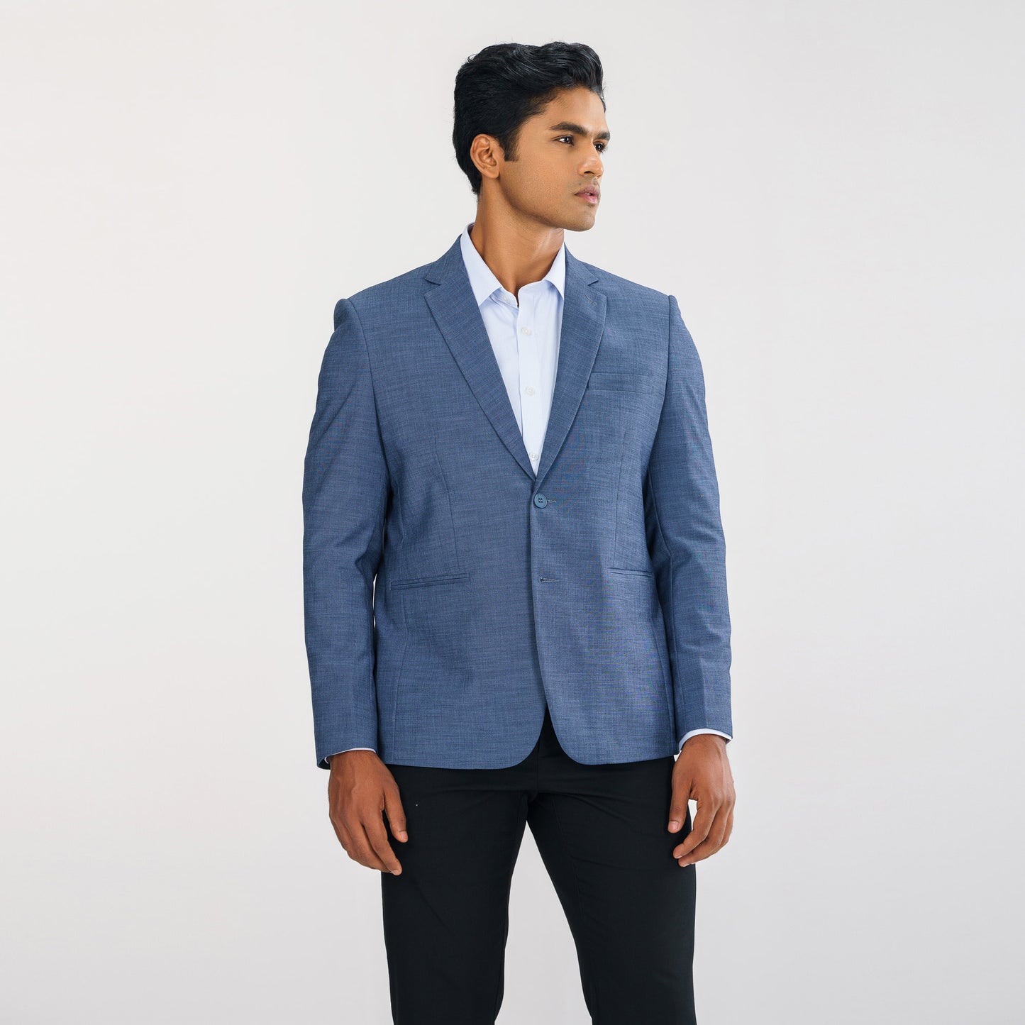 Mens Charcoal Blue Casual Blazer