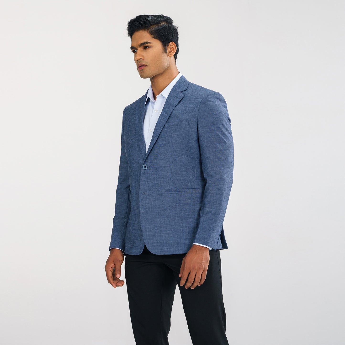 Mens Charcoal Blue Casual Blazer