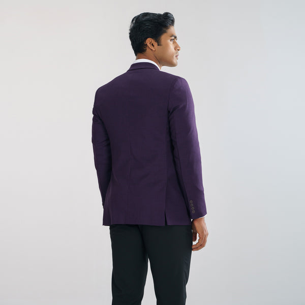 Mens Purple Slim Fit Blazer