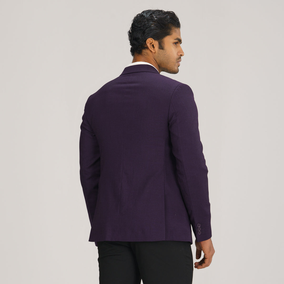 Mens Dark Purple Slim Fit Blazer