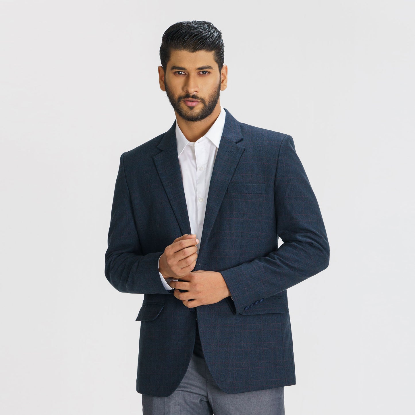 Mens Navy Slim Fit Blazer