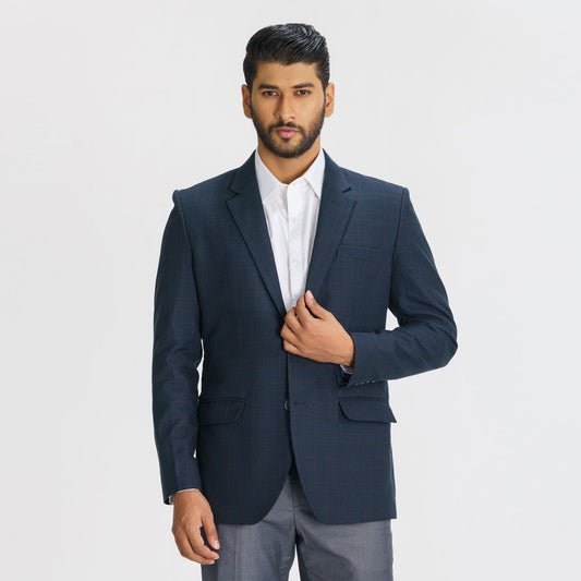 Mens Navy Slim Fit Blazer