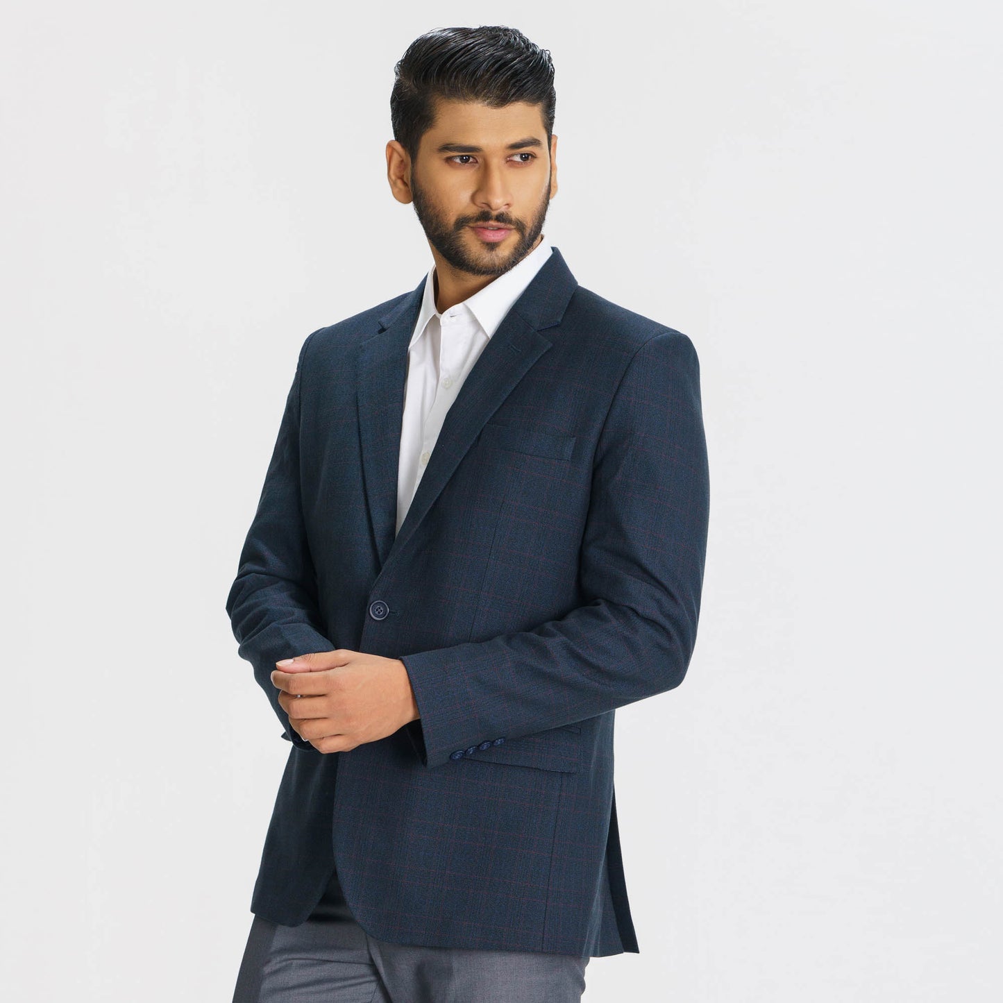 Mens Navy Slim Fit Blazer