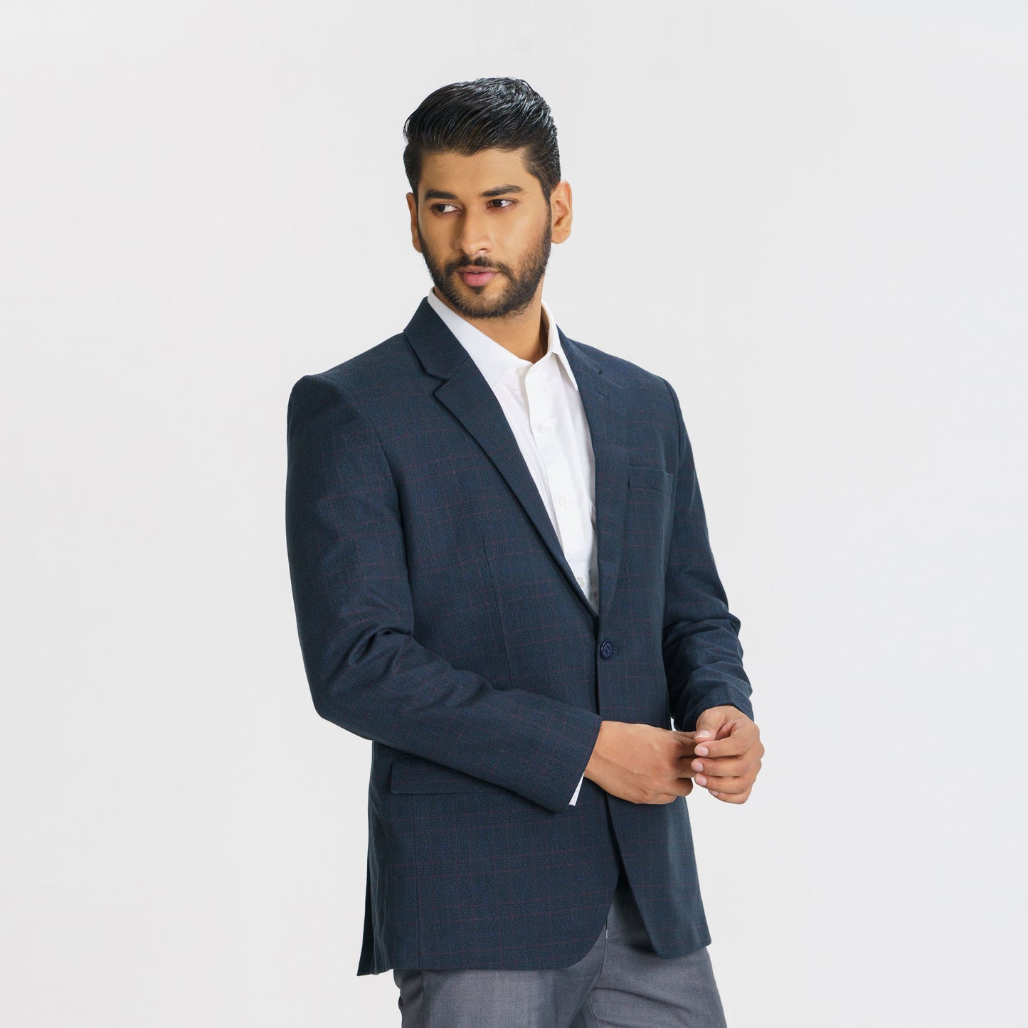 Mens Navy Slim Fit Blazer