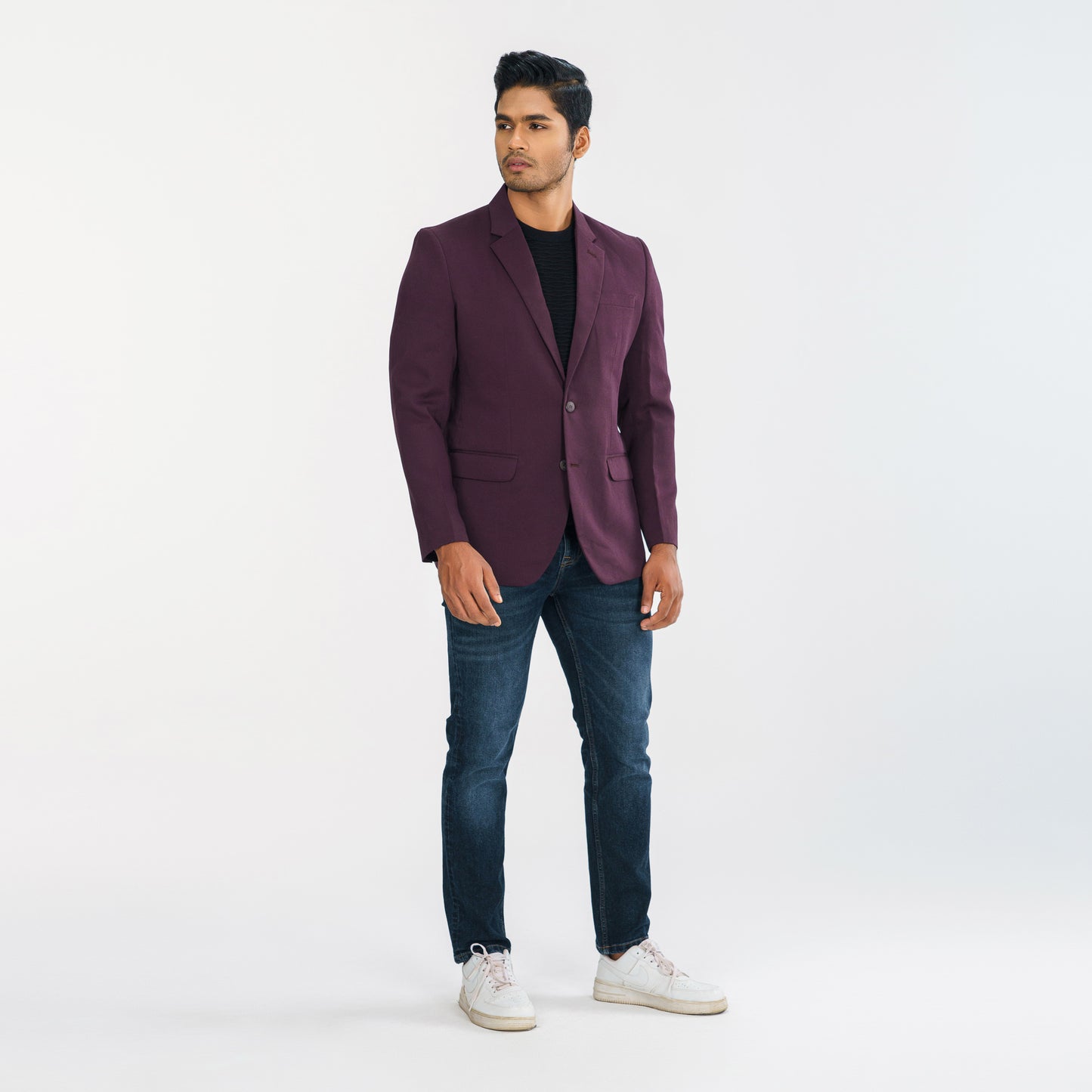 Mens Maroon Slim Blazer