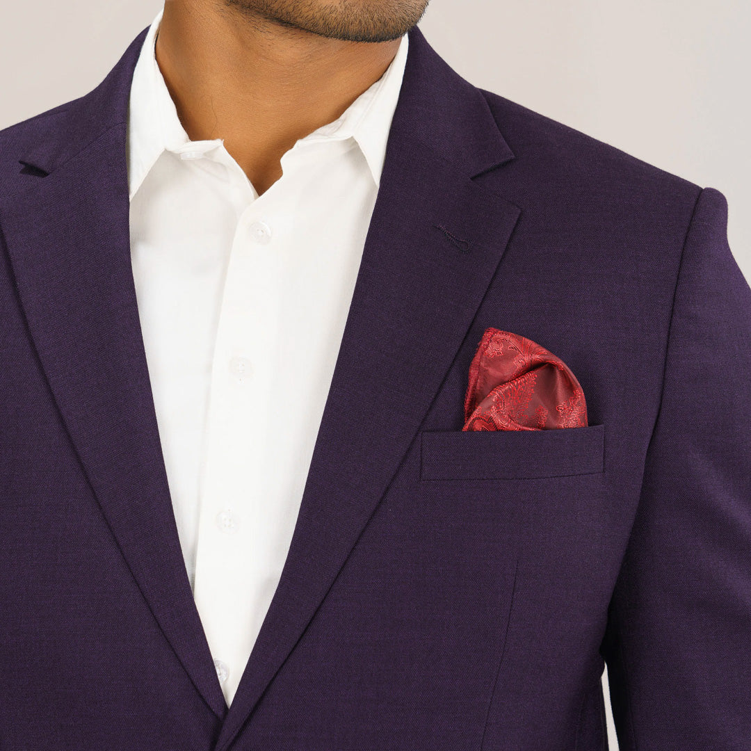 Mens Dark Purple Slim Fit Blazer