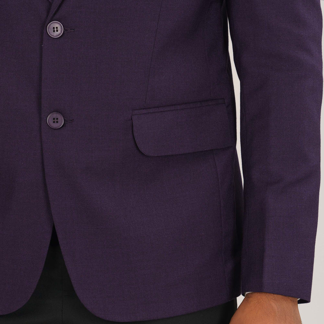 Mens Dark Purple Slim Fit Blazer