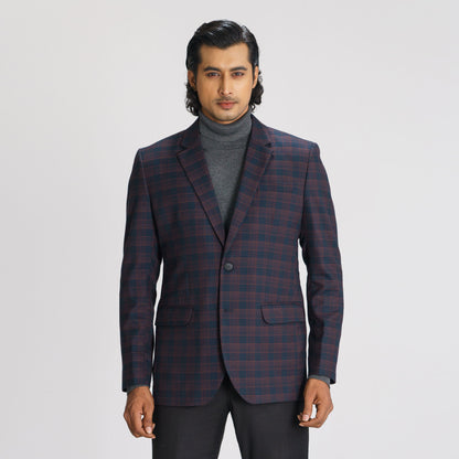 Mens Navy Check Blazer