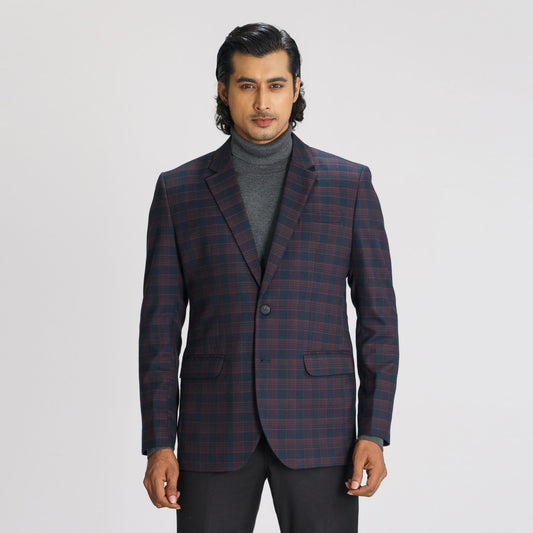 Mens Navy Check Blazer