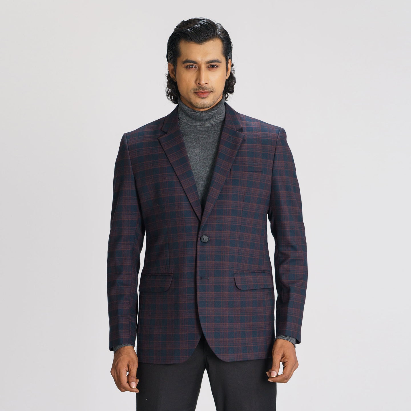 Men’s Navy Check Blazer