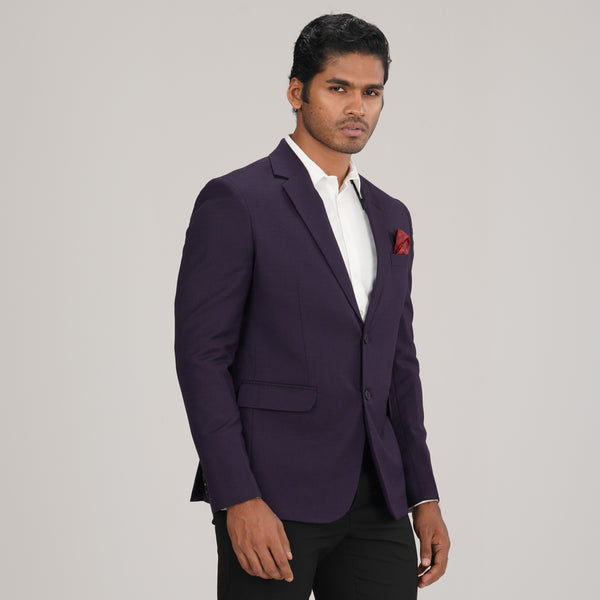 Mens Purple Slim Fit Blazer