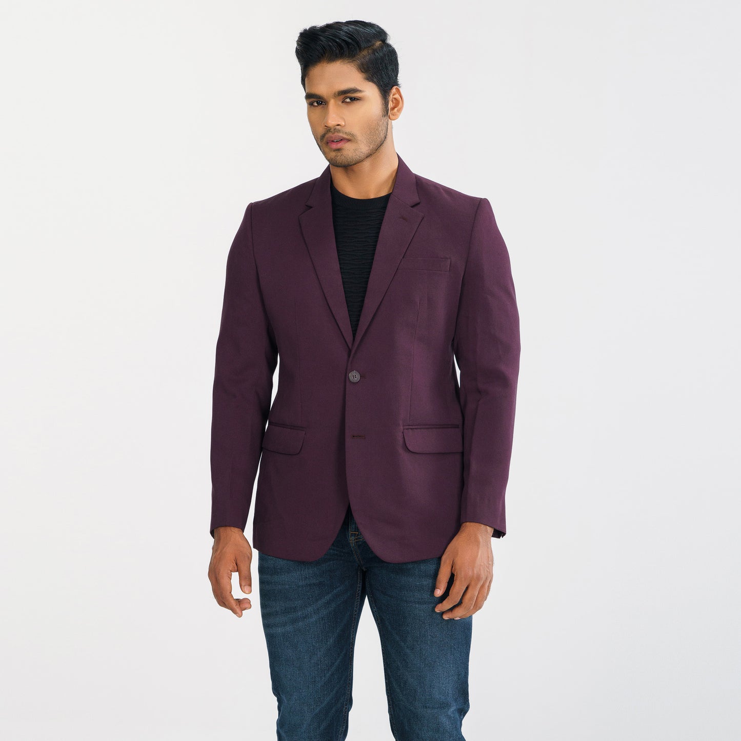 Mens Maroon Slim Blazer