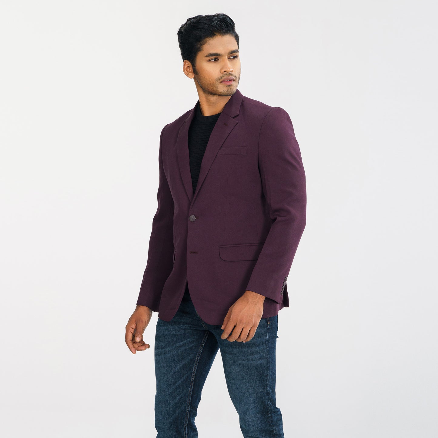 Mens Maroon Slim Blazer