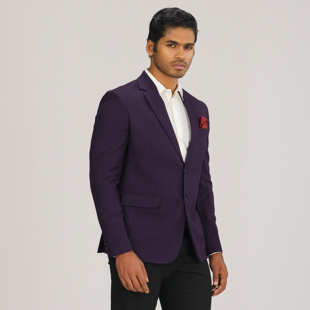 Mens Dark Purple Slim Fit Blazer