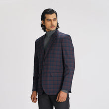 Load image into Gallery viewer, Men’s Navy Check Blazer
