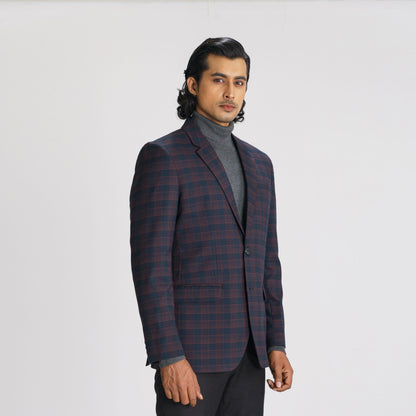Mens Navy Check Blazer