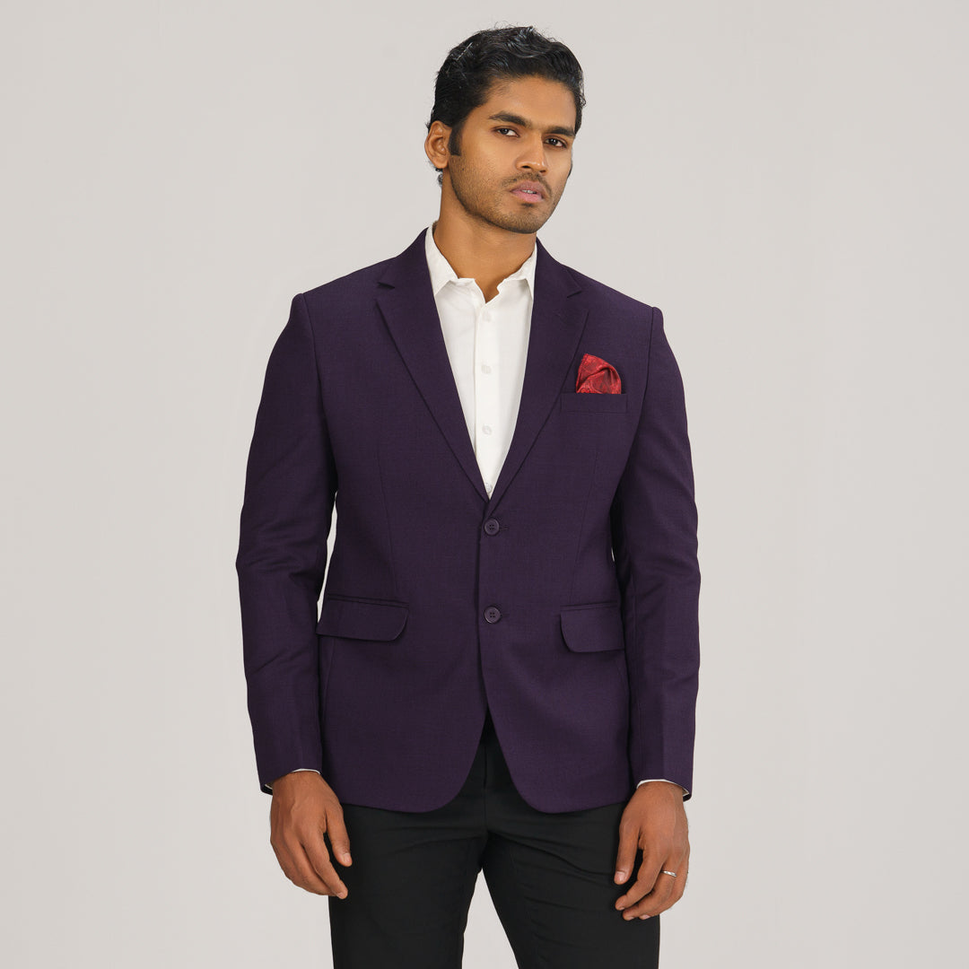 Mens Dark Purple Slim Fit Blazer