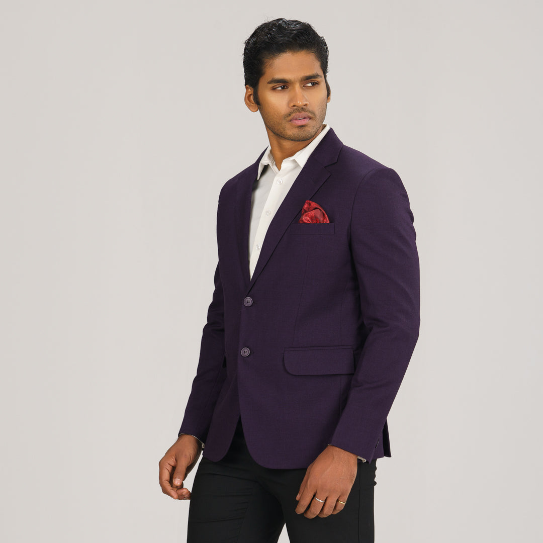 Mens Dark Purple Slim Fit Blazer