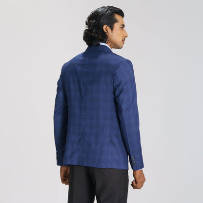 Mens Navy Blue Slim Fit Blazer