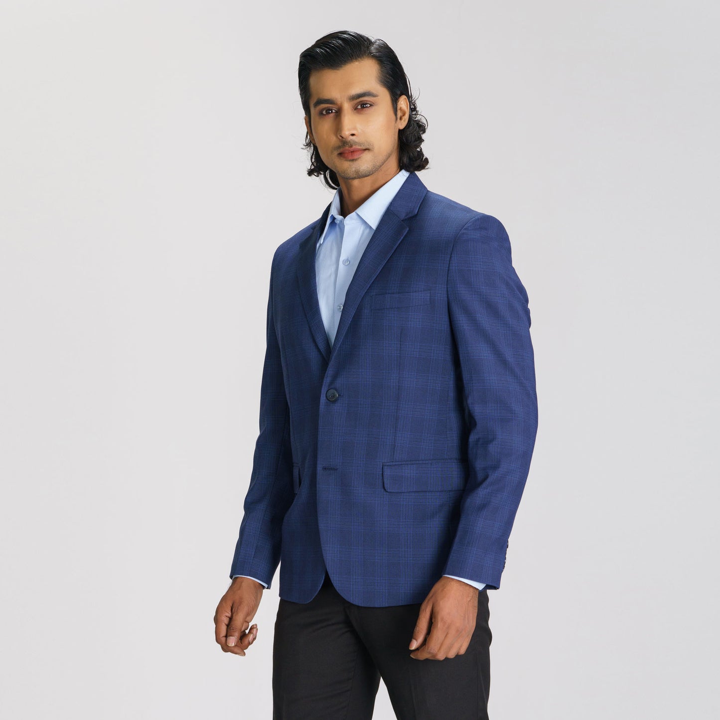 Mens Navy Blue Slim Fit Blazer