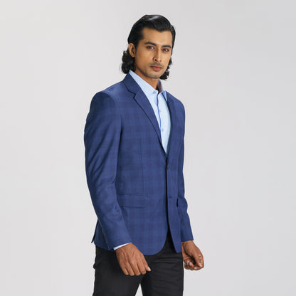 Mens Navy Blue Slim Fit Blazer