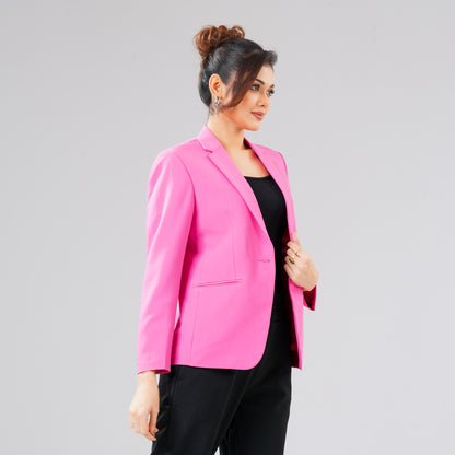 Women's Pink Slim Fit Blazer