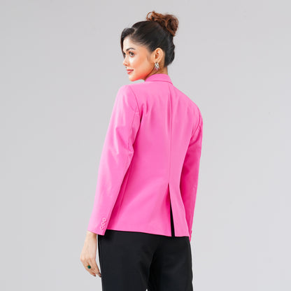 Women's Pink Slim Fit Blazer
