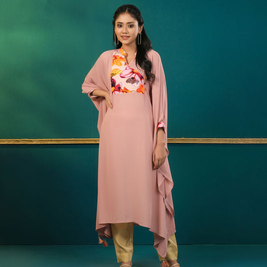 Women Pink Georgette Kaftan