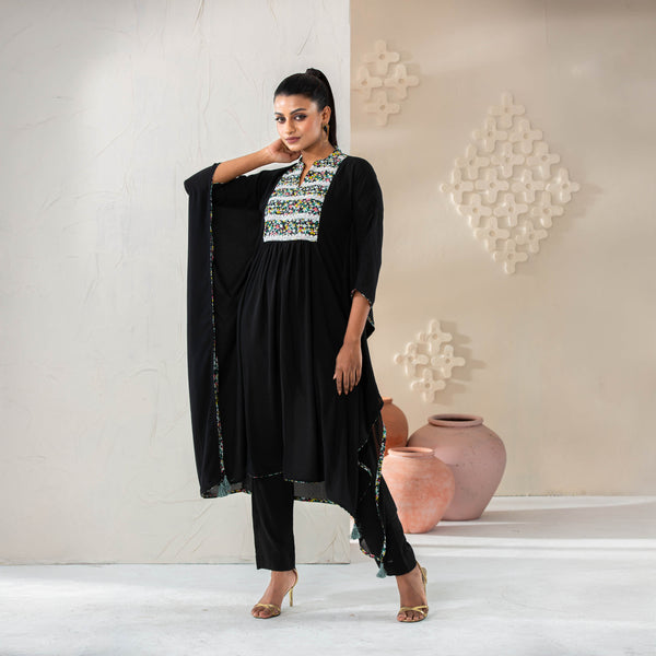 Women Black Printed Kaftan