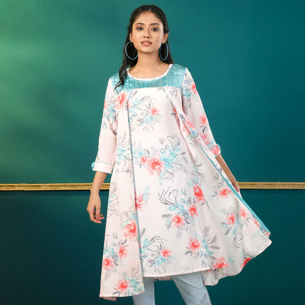 ETHNIC AVERAGE KURTI-RED PRINT