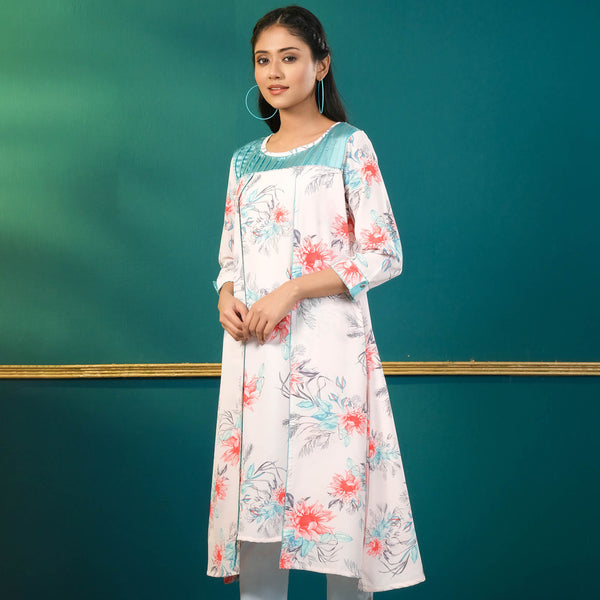 ETHNIC AVERAGE KURTI-RED PRINT