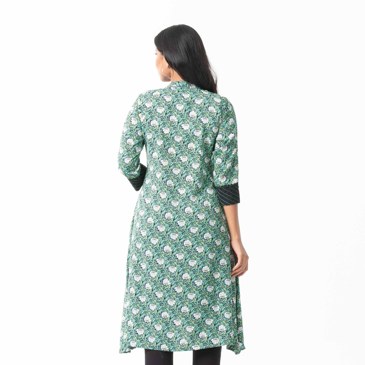 Women Green Pleated Kurti