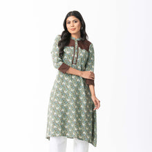 Load image into Gallery viewer, Women Coffee Pleated Kurti
