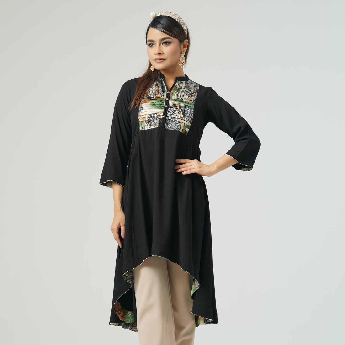 Womens Ethnic Black Kurti