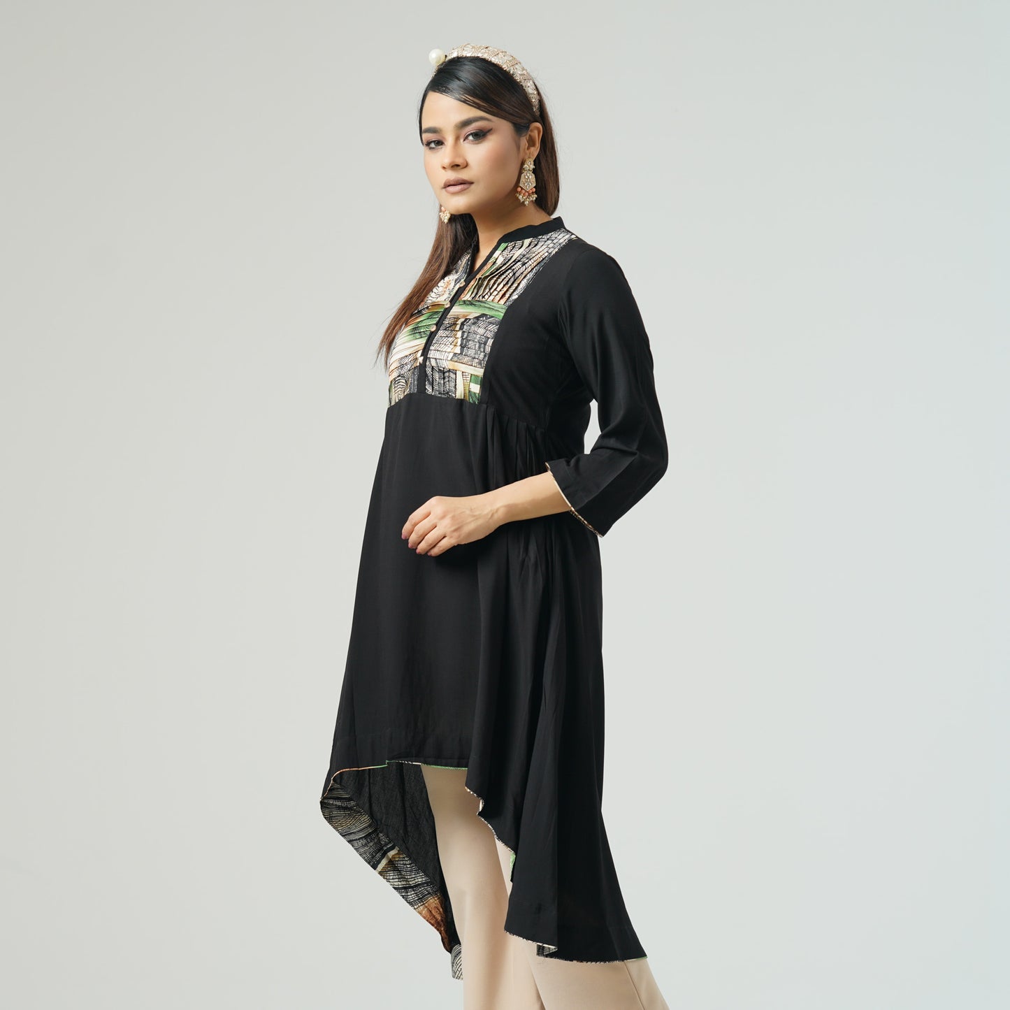 Womens Ethnic Black Kurti