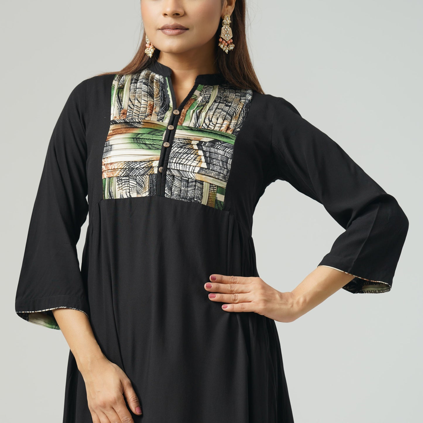 Womens Ethnic Black Kurti