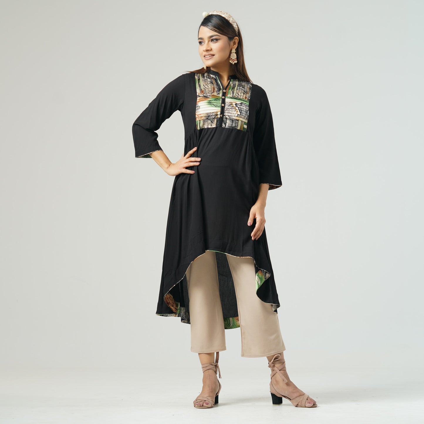 Womens Ethnic Black Kurti