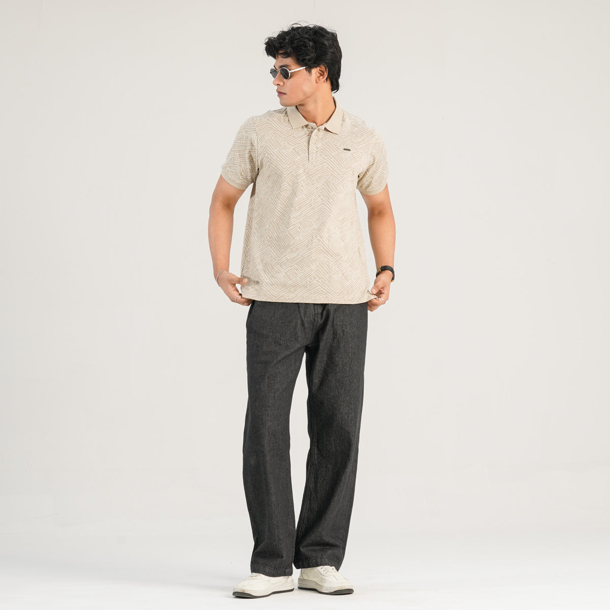 Mens Dark Beige Polo Shirt