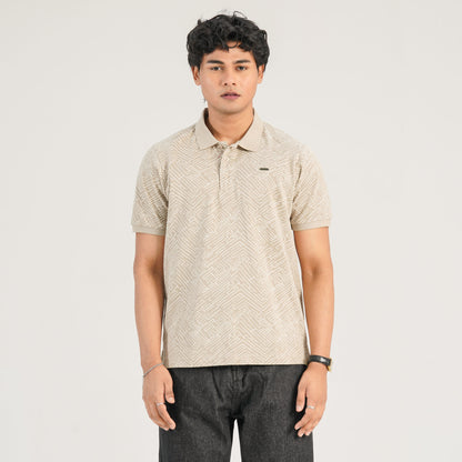 Mens Dark Beige Polo Shirt