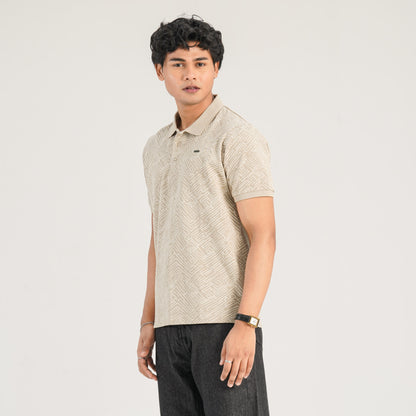 Mens Dark Beige Polo Shirt