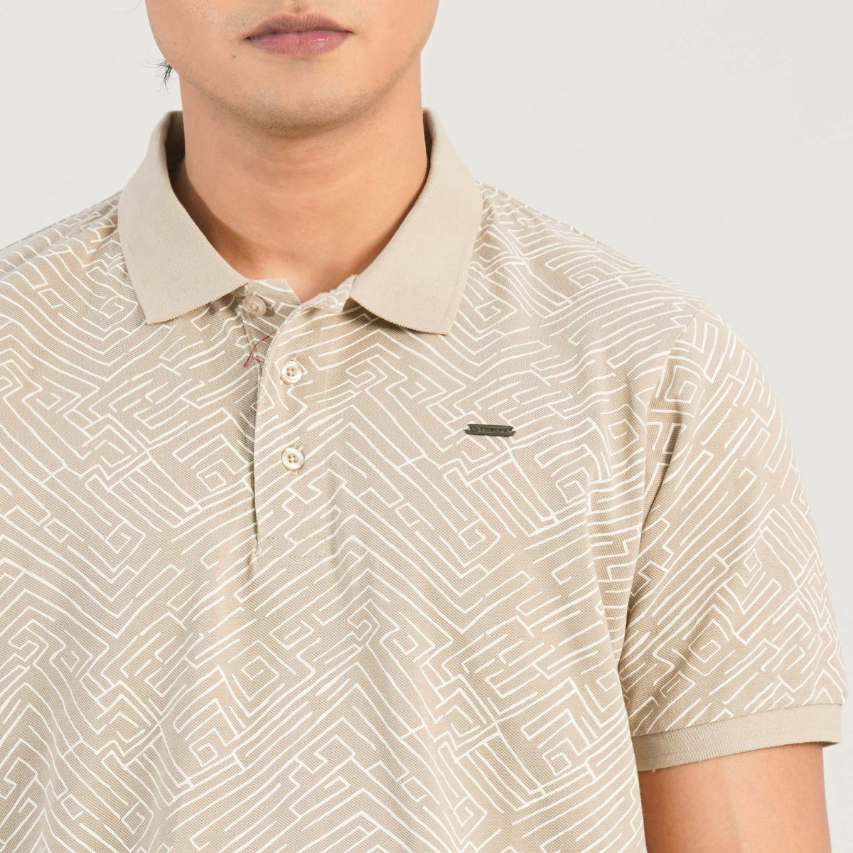Mens Dark Beige Polo Shirt