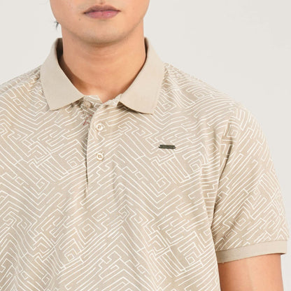 Mens Dark Beige Polo Shirt